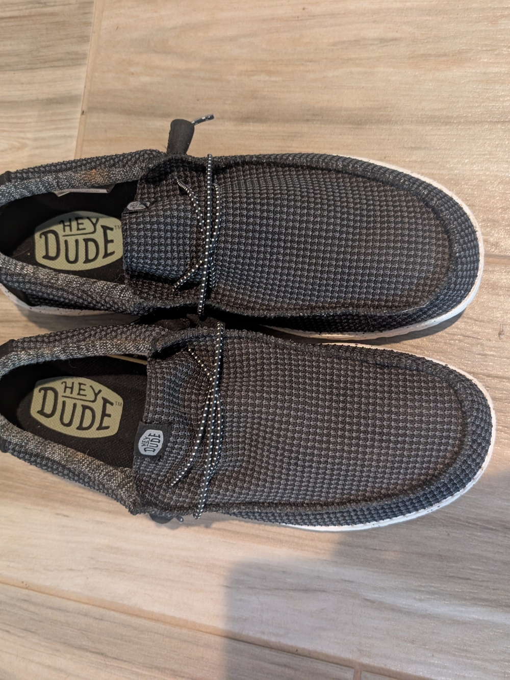 Hey Dude Men's Wally Knit Slip-On Shoes in Charcoal Gray